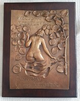 Melocco Miklós: Vízcseppek, rózsalevelek, Csokonai verseiből Kisplasztika öntött bronz
