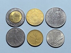 Olasz érmesor 6 db líra egyben - Olaszország érme