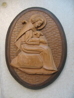Vintage Wooden Carved Wall Jesus Shepherd Image