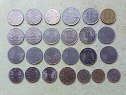 India 25 db különböző érme. 25,50 Paise, 1,2,5 Rupia. 1975-2017.