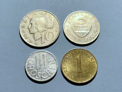 Osztrák érmesor 4 db schilling groschen egyben - Ausztria érme