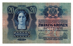 20 Korona Bankjegy 1913 I. kiadás MUSTER, MINTA