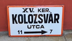 Utca tábla , Zománcos tàblàk Régiek eladóak ! KOLOZSVÀR Utca. 70 cm x 40 cm !