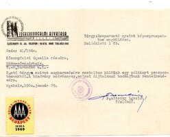 Régi levél: Idegenforgalmi Hivatal, Miskolc.