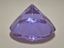 Muránói metszett gyémánt alakú levélnehezék prizma