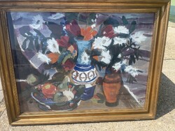 SZILVÁSSY PÁL - Csendélet korondival..60x80cm plusz kerete