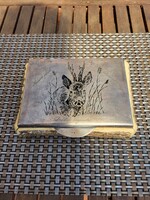 Vadászos ezüst doboz