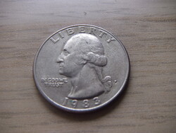 25 Cent  1/4 Dollár 1983   USA