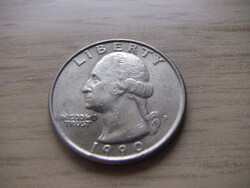 25 Cent  1/4 Dollár 1990   USA
