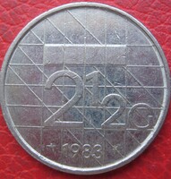 Hollandia nagy méretű ritkább évszámos 2+1/2 gulden 1983 (TT1)