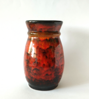 Nagyobb méretű, dekoratív, iparművészeti mázas, kerámia váza