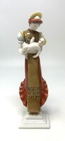 Herendi jelzett Kalotaszegi Madonna kézzel festett porcelán figura (18cm)  RZ