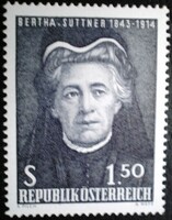 A1199 / Ausztria 1965 Bertha von Suttner Nobel-díjas bélyeg postatiszta