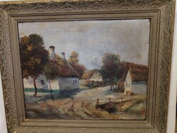 Ilnitzky István (1910-1943?) - On the bank of the Nagybánya stream - beautiful, old oil-canvas painting.