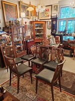 Mid century, retro 6 szék bővíthető asztallal étkezőbe