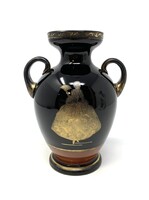 Antik Art Deco dekoratív aranyozott osztrák füles üveg váza (16cm) RZ