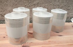 Lámpabúra retro stílus festett arany csíkos mintás fehér üveg  lámpa búra 16,5x12cm ,ø 5cm x 5db.+1