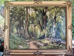 Őszi erdő Moldován István festménye