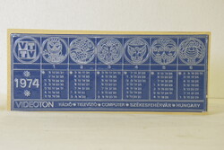 Videoton 1974-es naptár és tároló A320
