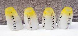 Lámpabúra retro stílus , festett arany csíkok mintás színes üveg  lámpa , búra 19x11cm , ø 5,5 x4db.