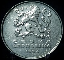 Cseh Köztársaság 5 korona, 1994 Verdejel: koronás "b’" - Jablonec nad Nisou, Cseh Köztársaság A13C4