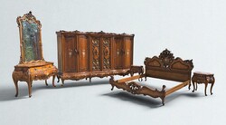 Gyönyörű antik stílusú velencei rokokó hálószoba garnitúra B260