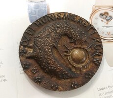 Copper / bronze plaque Ózd Historical Society Circle