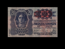 112 ÉVES 20 KORONA (1913 II kiadás) - DÖK bélyegző a császári címeren - nagyon ritka!