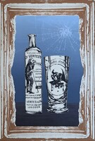 Prutkay Péter: Vitrin II. (szitanyomat) kortárs, modern grafika - Dr. Vértes féle pálinka