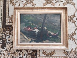 P. Bak János (1913 - 1981) - Pihenő pásztor legényke