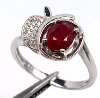 925 ezüst rubin gyűrű 57