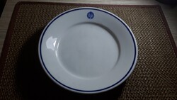 Retro kék csikos Zsolnay porcelán tányér.  Áfész.