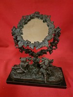 Barokk vas szobor tükörrel 1800-1830