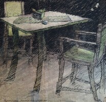 Hosszú Pintér Gyula: Szobabelső - a mi bútoraink Albániában - enteriőr