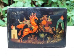 Orosz festett lakk doboz / kis szelence.