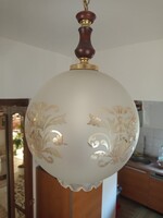 Antik, üveg mennyezeti lámpa, függő lámpa