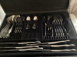 Régi ukrán ezüstözött  evőeszköz  készlet 30 db
