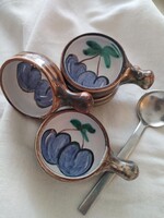 Picurka, nyeles kerámia - szószos, dzsemes  / 4db.