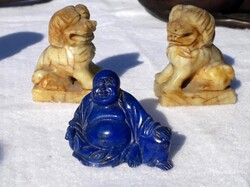 Onyx Foo kutya /oroszlán, lápisz lazuli Buddha.