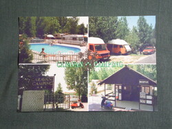 Képeslap,Gyenesdiás,Balaton,mozaik,Caravan Camping,kemping látkép,részlet,2000-