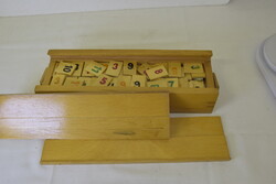 Retro táblás römi játék, eredeti fa dobozában A341