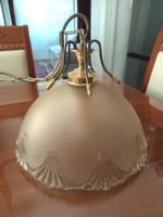Antik, üveg mennyezeti lámpa, függő lámpa