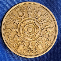 1955. 2 Shilling  Tudorok rózsája Anglia (650)