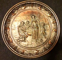 40 cm! Régi öntöttvas fali tál./Magyar-kuruc.