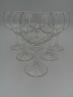 Üveg talpas boros / vizes pohár ( 6 db. )