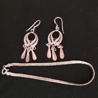 Fülbevaló és karkötő. 925-ös orosz ezüst .