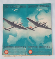 1938 .NÉMET LUFTHANSA  NYÁRI  MENETREND.