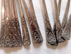 Antik ezüstözött evőeszközök vegyesen 12 db 6 db villa + 6db kanál