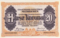 Magyarország REPLIKA 20 korona NEZSIDER-i hadifogolytábor 1916 UNC