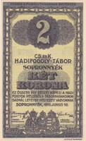 Magyarország REPLIKA 2 korona SOPRONNYÉK-i hadifogolytábor 1916 UNC